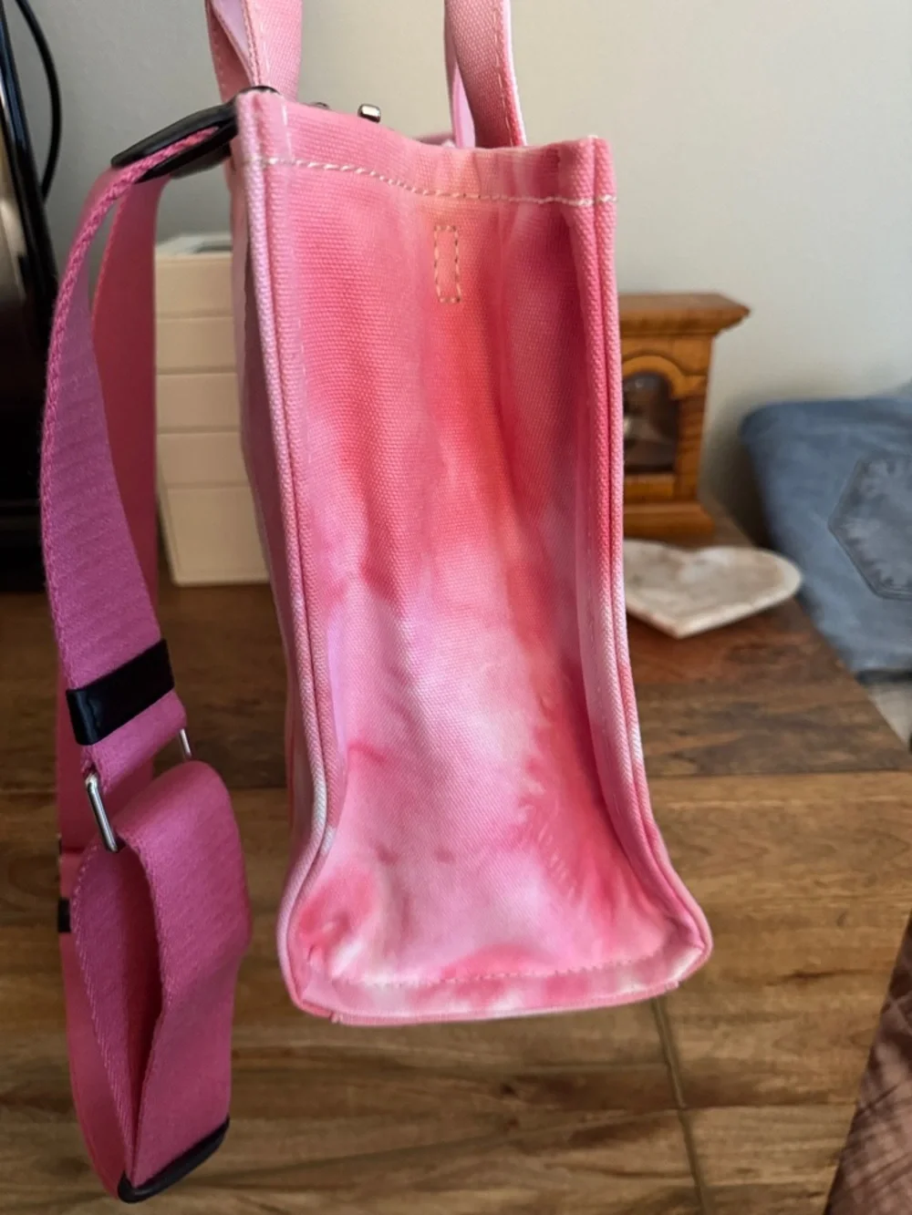Marc Jacobs Pink Tie-Dye Canvas Medium Tote Bag - Picture 8 of 11